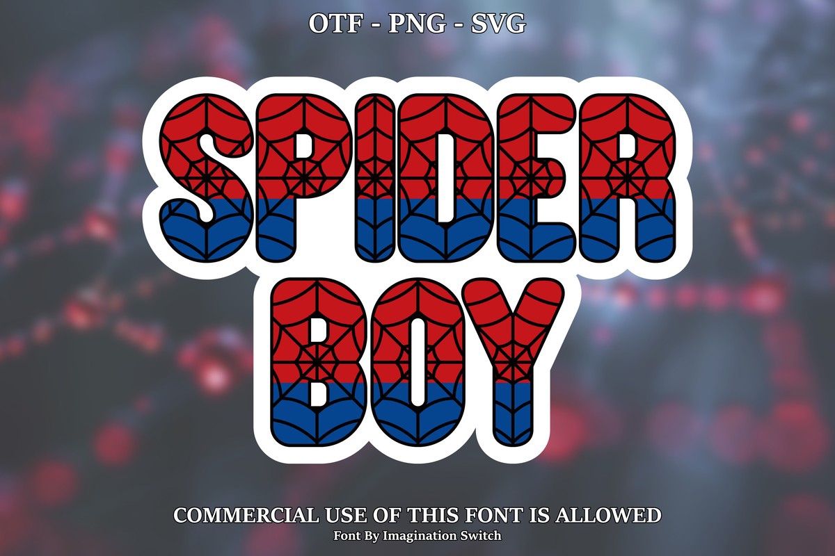 Beispiel einer Spider Boy Regular-Schriftart