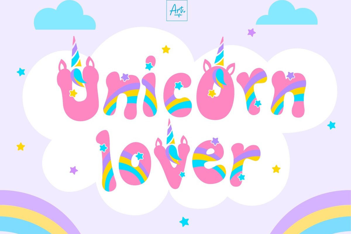 Beispiel einer Unicorn Lover-Schriftart