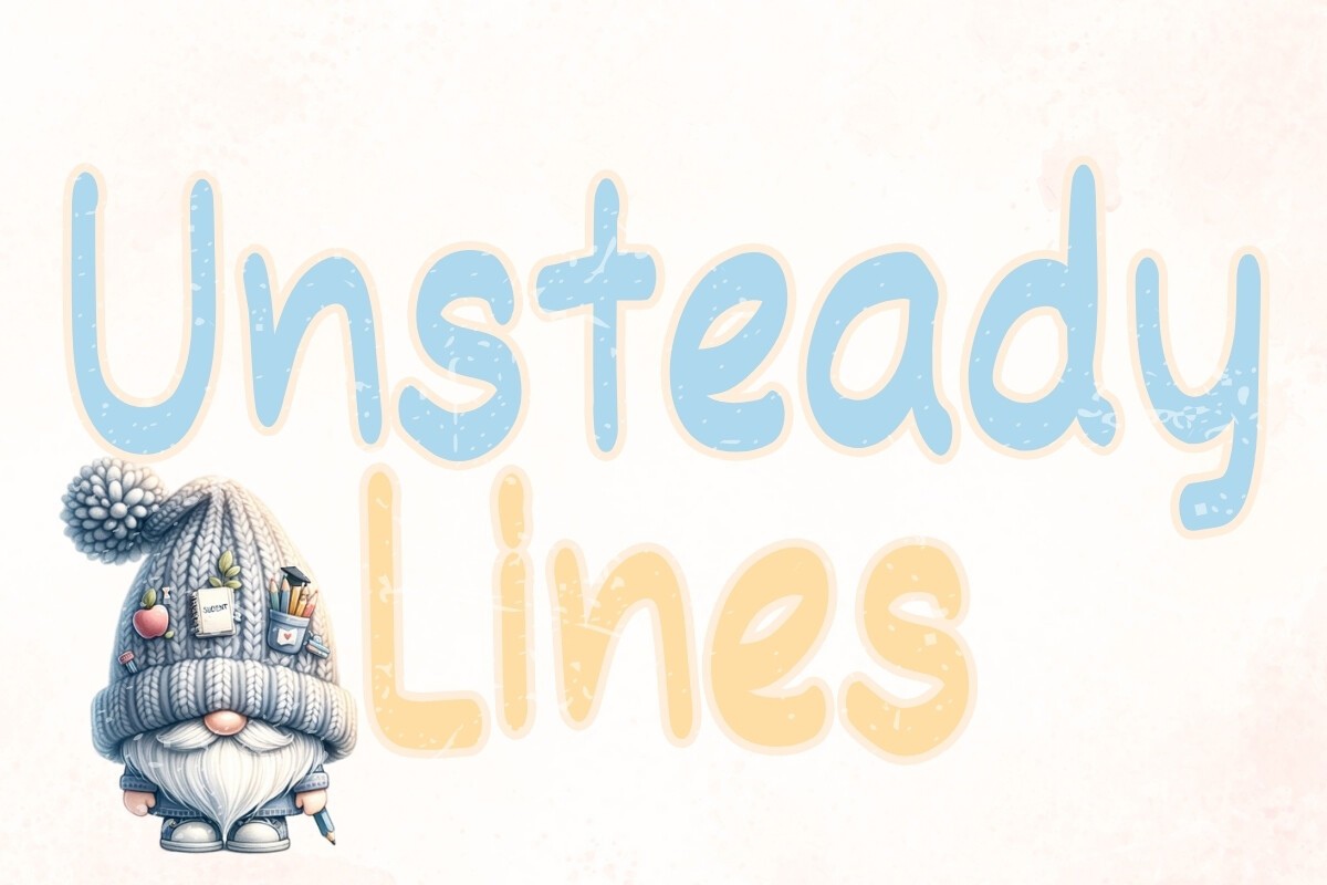 Beispiel einer Unsteady Lines Regular-Schriftart