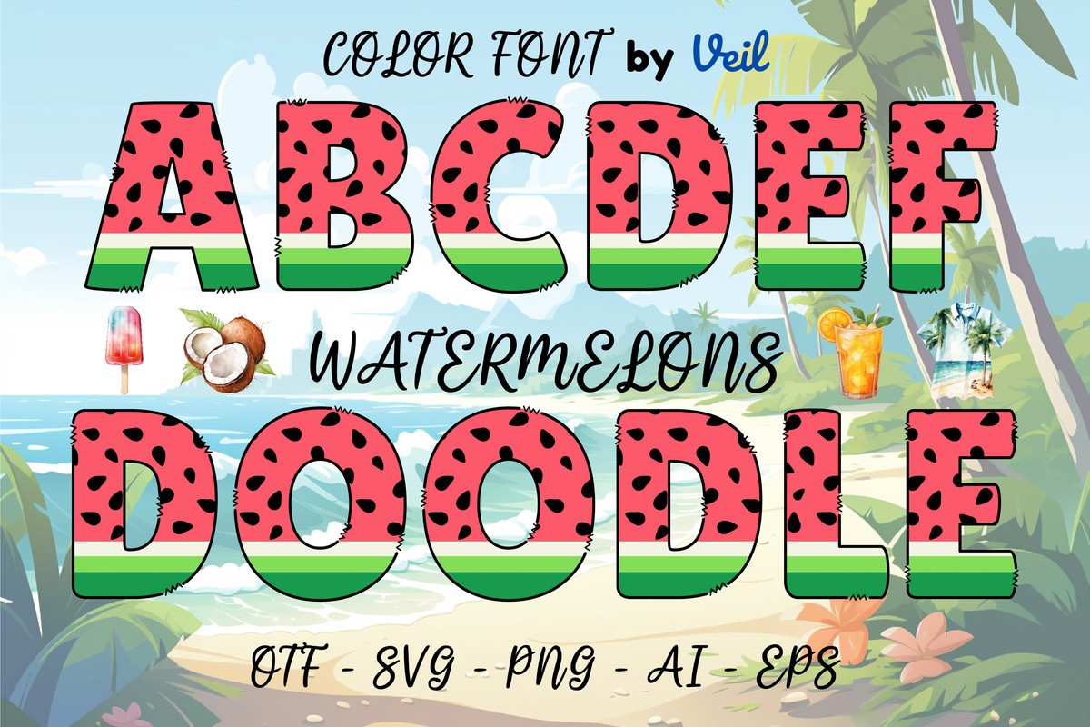 Beispiel einer Watermelons-Schriftart