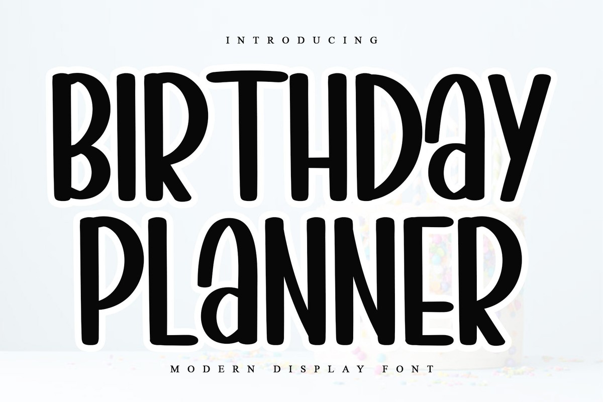 Beispiel einer Birthday Planner Regular-Schriftart