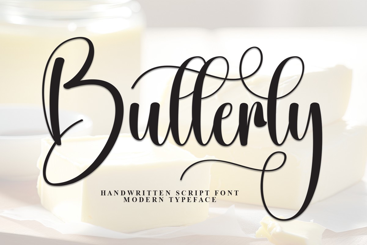 Beispiel einer Butterly-Schriftart