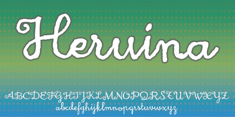 Beispiel einer Heruina Regular-Schriftart