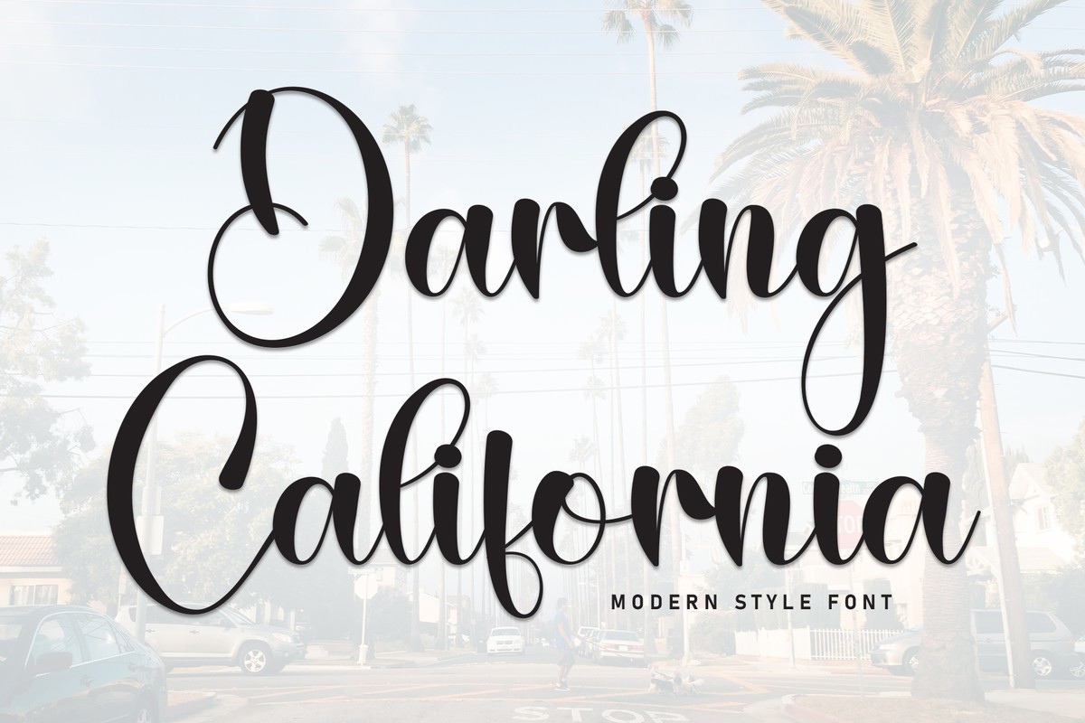 Beispiel einer Darling California-Schriftart