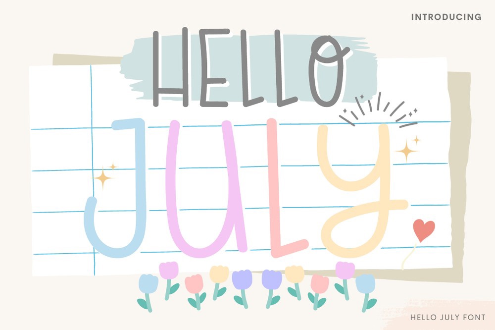 Beispiel einer Hello July Regular-Schriftart