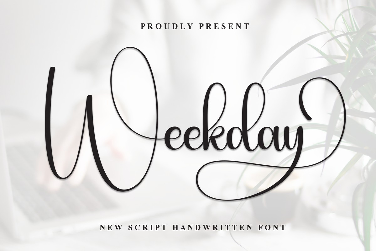 Beispiel einer Weekday Regular-Schriftart