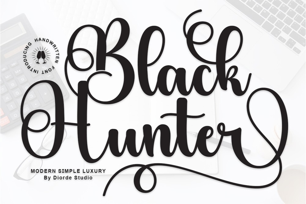 Beispiel einer Black Hunter-Schriftart