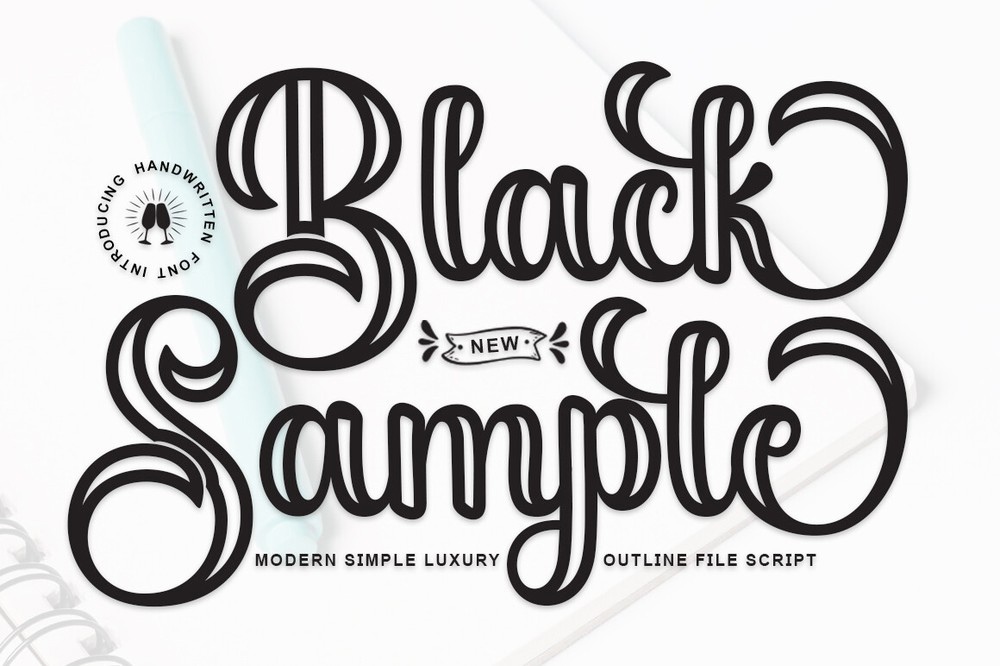 Beispiel einer Black Sample Outline-Schriftart