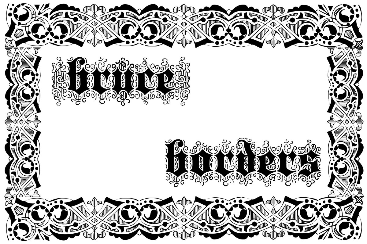 Beispiel einer Bruce Borders-Schriftart