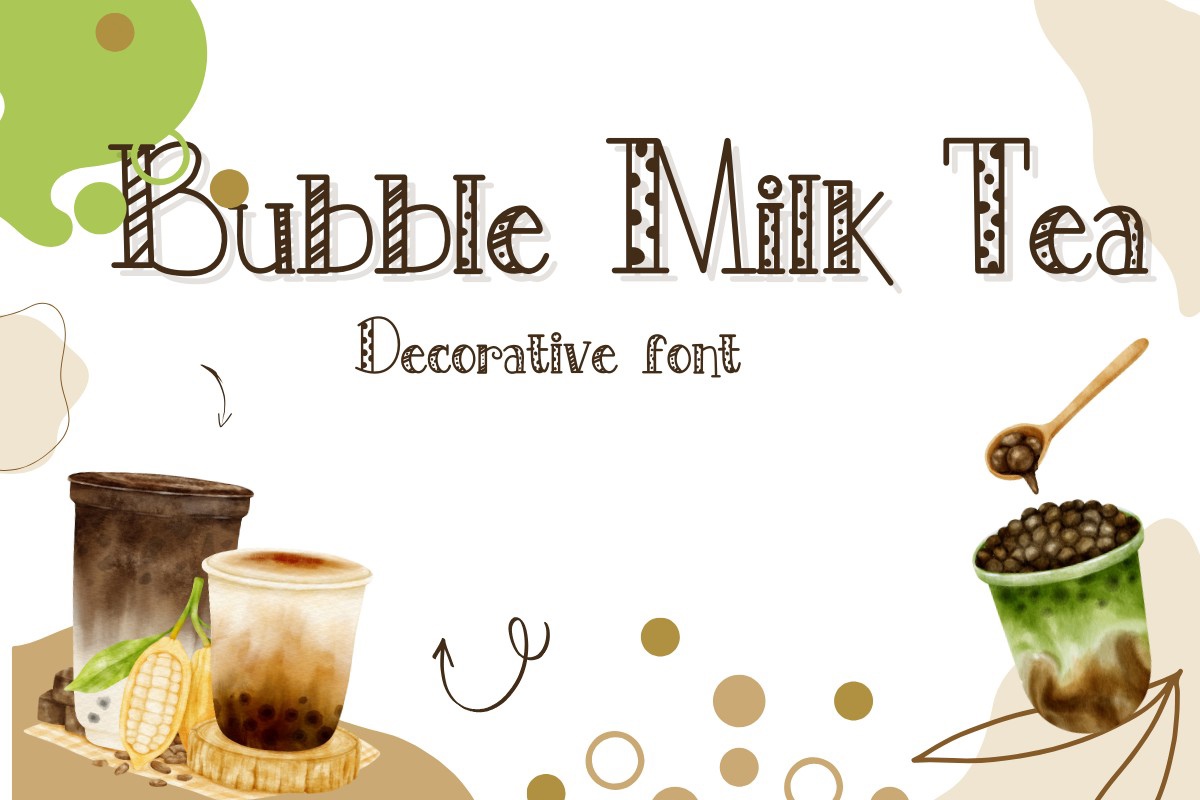 Beispiel einer Bubble Milk Tea-Schriftart