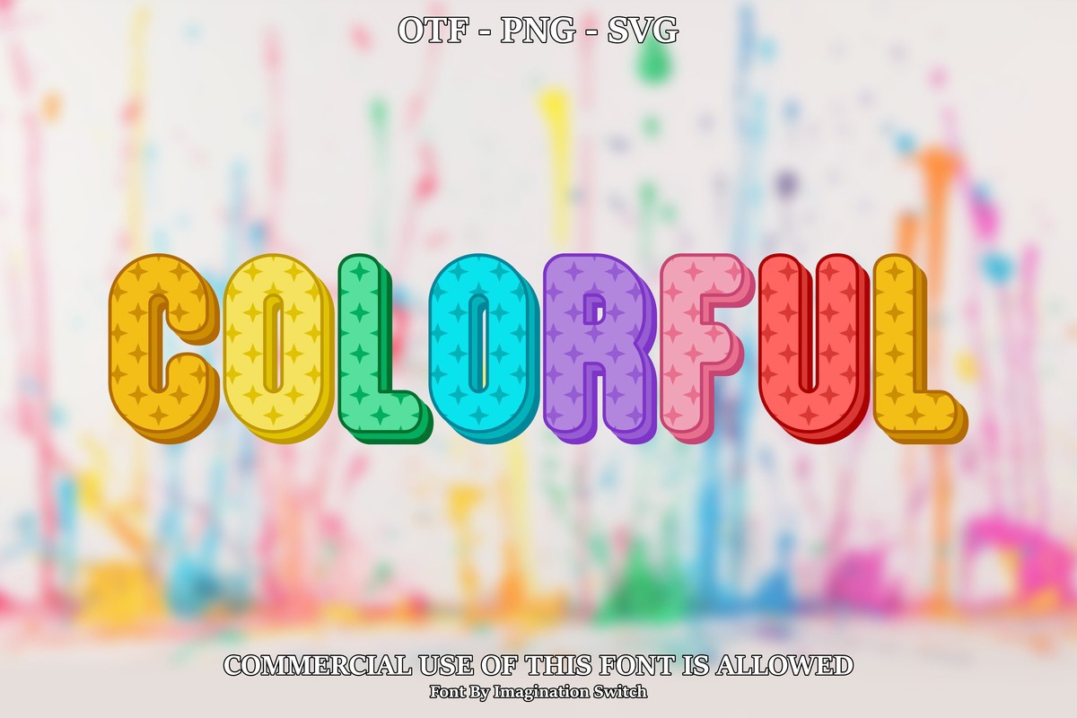 Beispiel einer Colorful 5-Schriftart