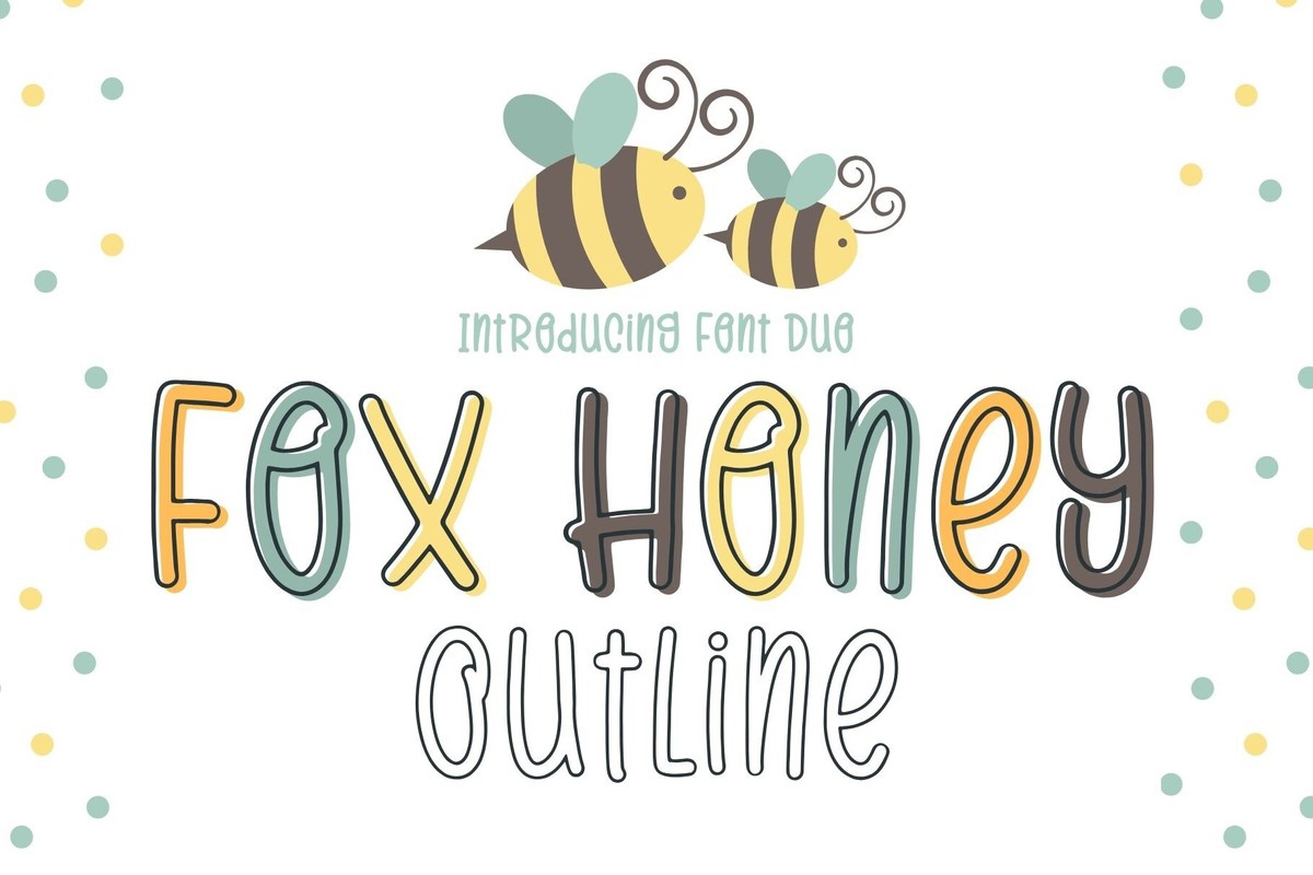 Beispiel einer Fox Honey Outline-Schriftart