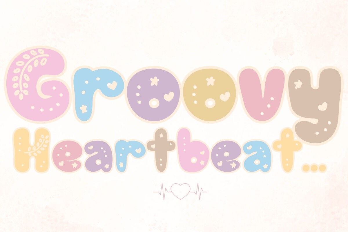 Beispiel einer Groovy Heartbeat Regular-Schriftart