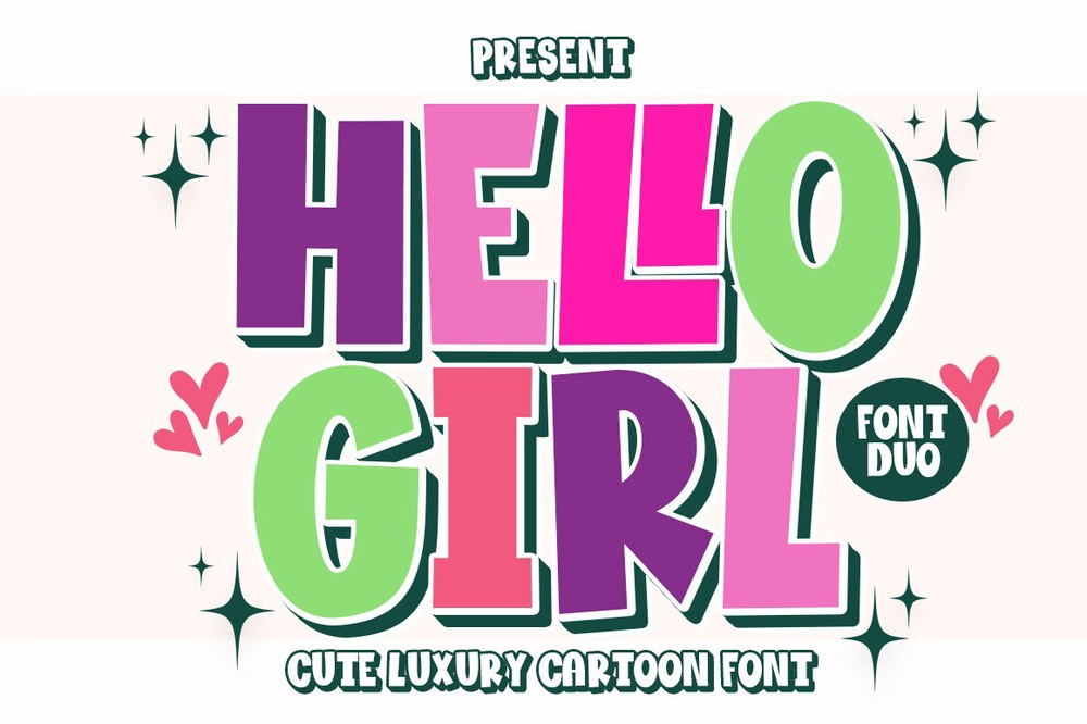 Beispiel einer Hеllo Girl-Schriftart