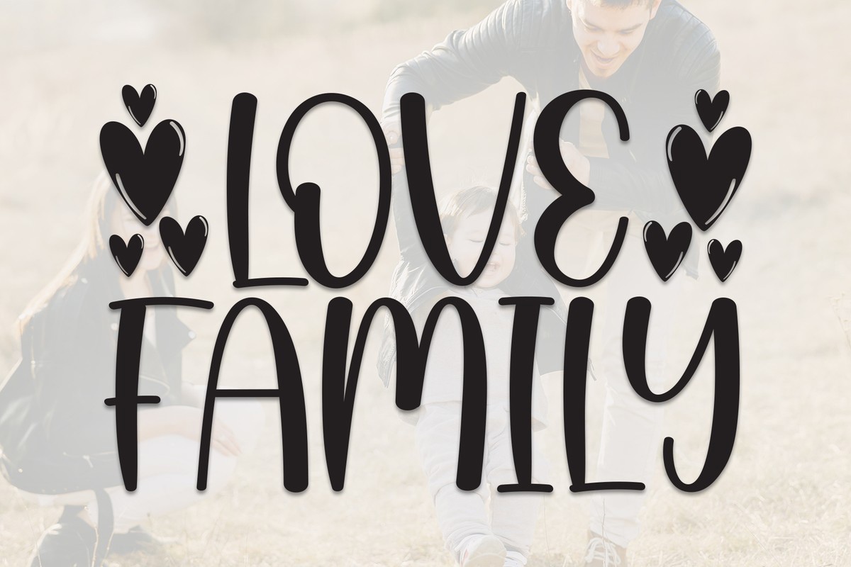 Beispiel einer Love Family-Schriftart