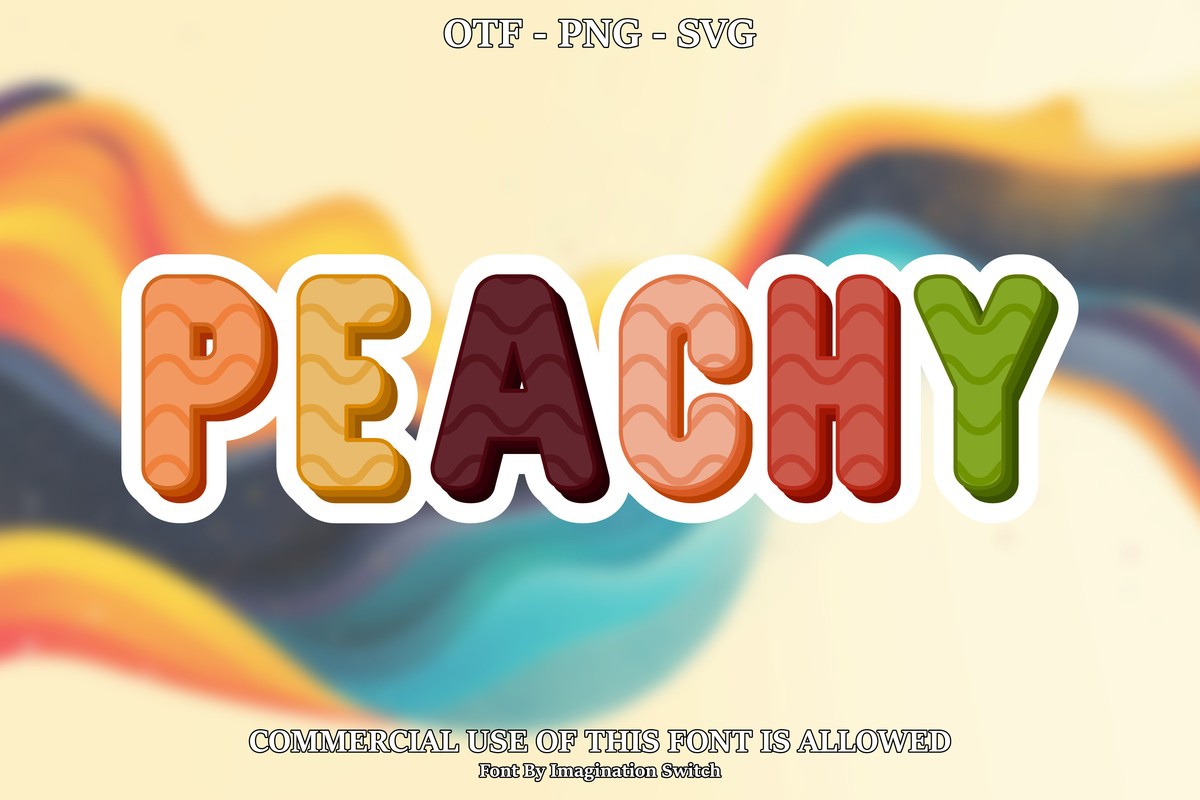 Beispiel einer Peachy 5-Schriftart