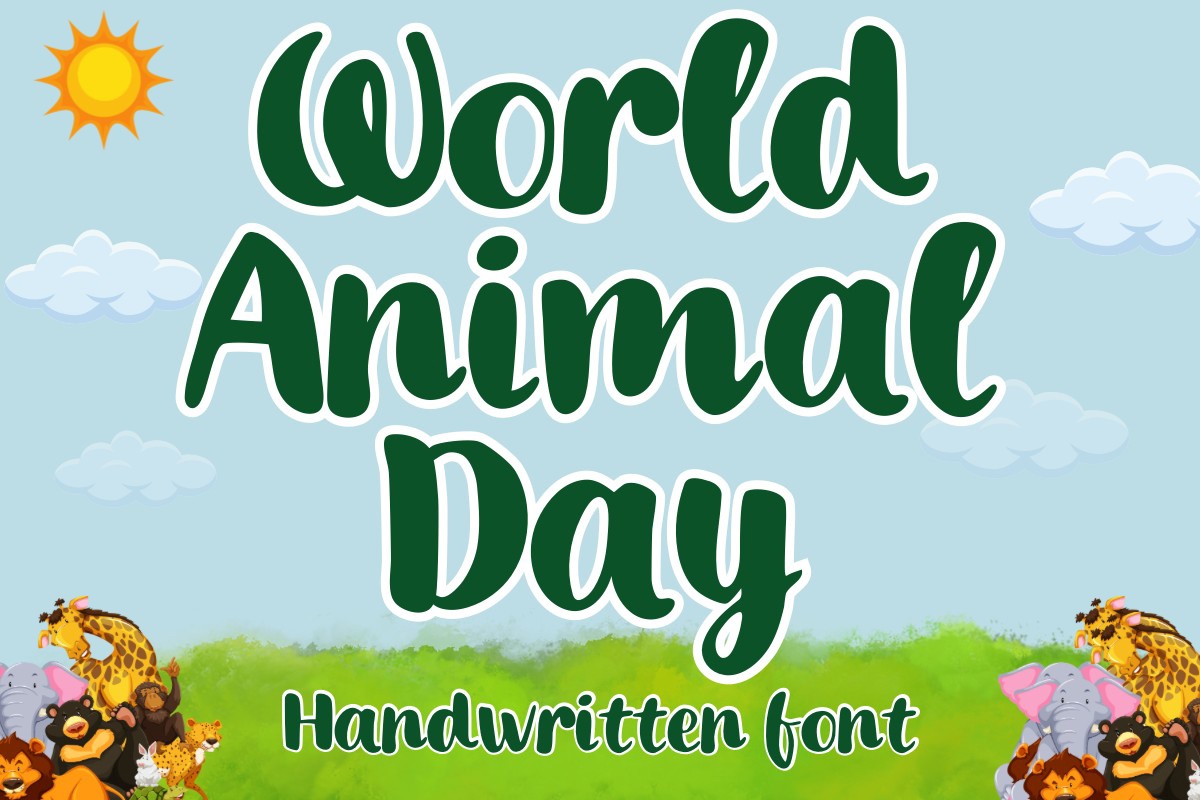 Beispiel einer World Animal Day-Schriftart