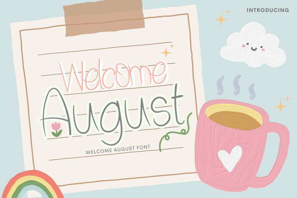 Beispiel einer Welcome August-Schriftart