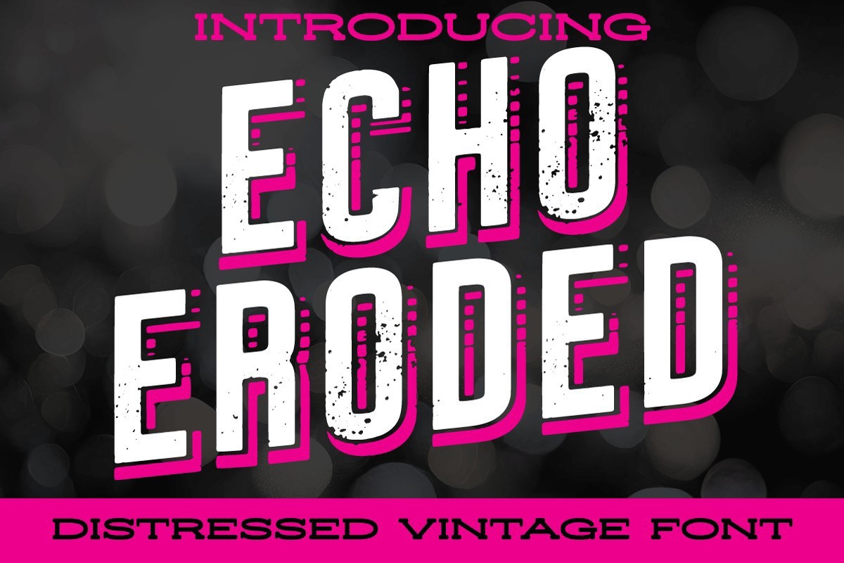 Beispiel einer Echo Eroded Regular-Schriftart