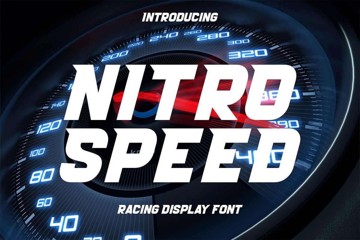 Beispiel einer Nitro Speed Regular-Schriftart