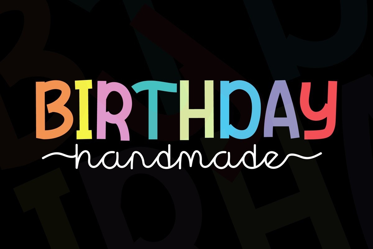 Beispiel einer Birthday Handmade Handmade-Schriftart