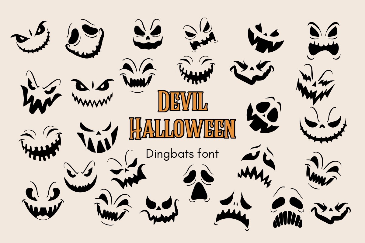 Beispiel einer Devil Halloween-Schriftart