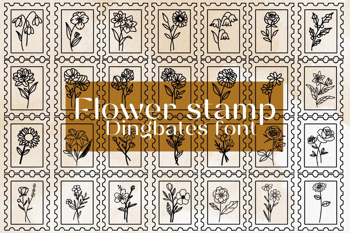 Beispiel einer Flower Stamp-Schriftart