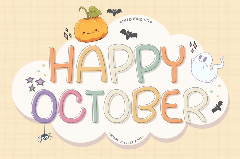 Beispiel einer Happy October-Schriftart