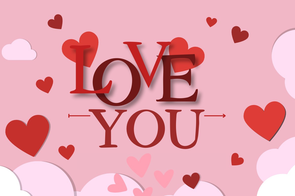 Beispiel einer Love You-Schriftart