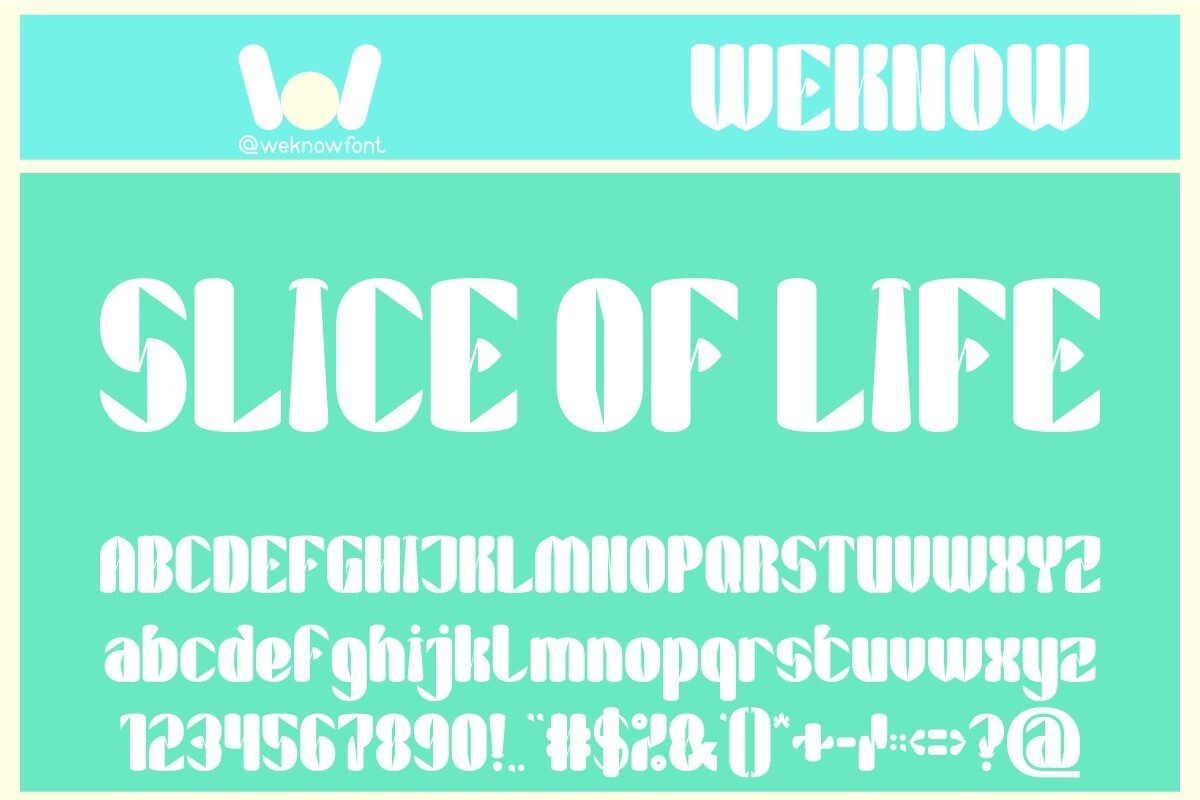 Beispiel einer Slice of Life Hollow-Schriftart