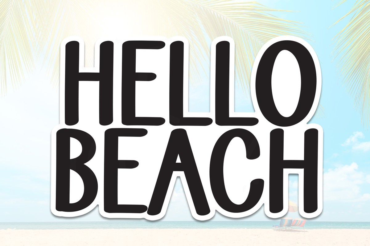 Beispiel einer Hello Beach-Schriftart