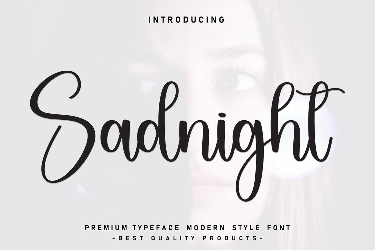 Beispiel einer Sadnight Regular-Schriftart