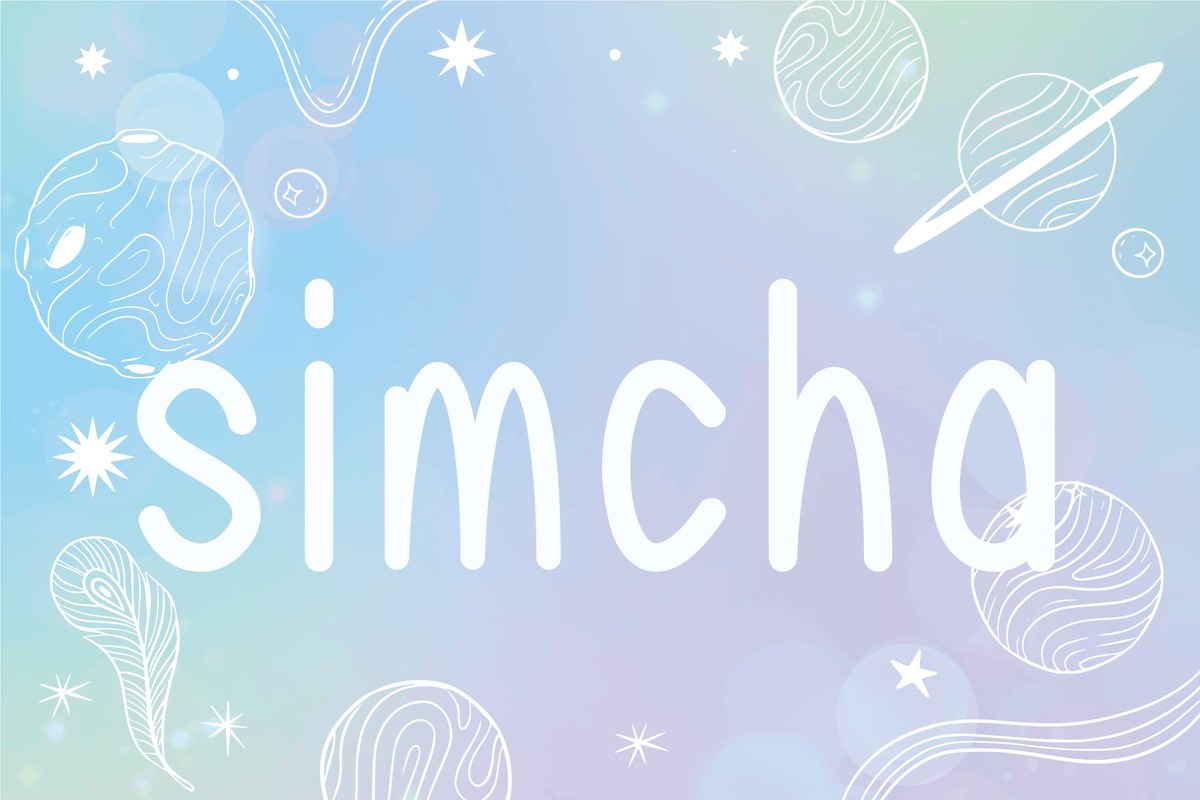 Beispiel einer Simcha Regular-Schriftart