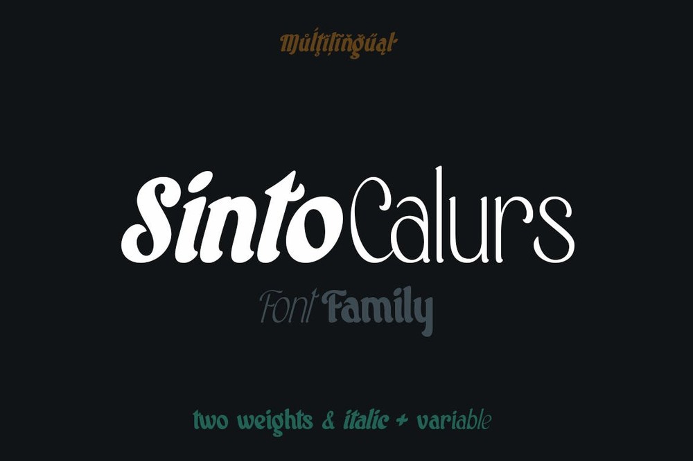 Beispiel einer Sinto Calurs Bold Italic-Schriftart