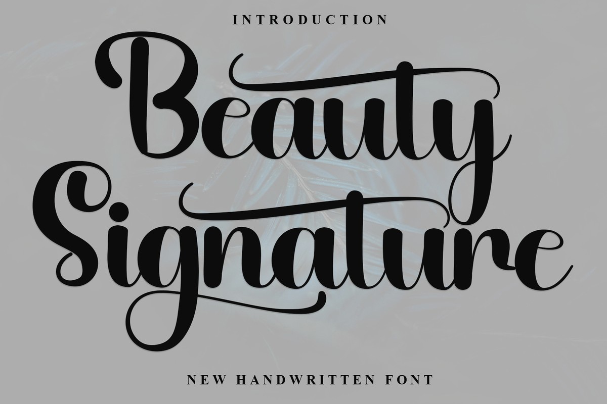 Beispiel einer Beauty Signature Regular-Schriftart