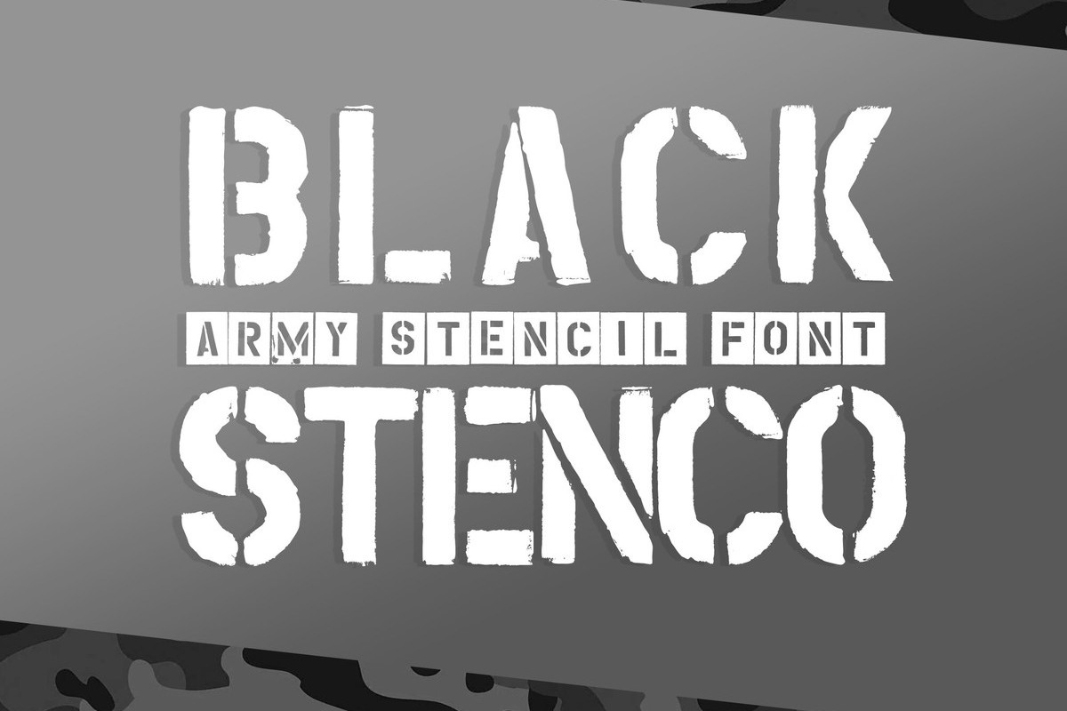 Beispiel einer Black Stenco-Schriftart