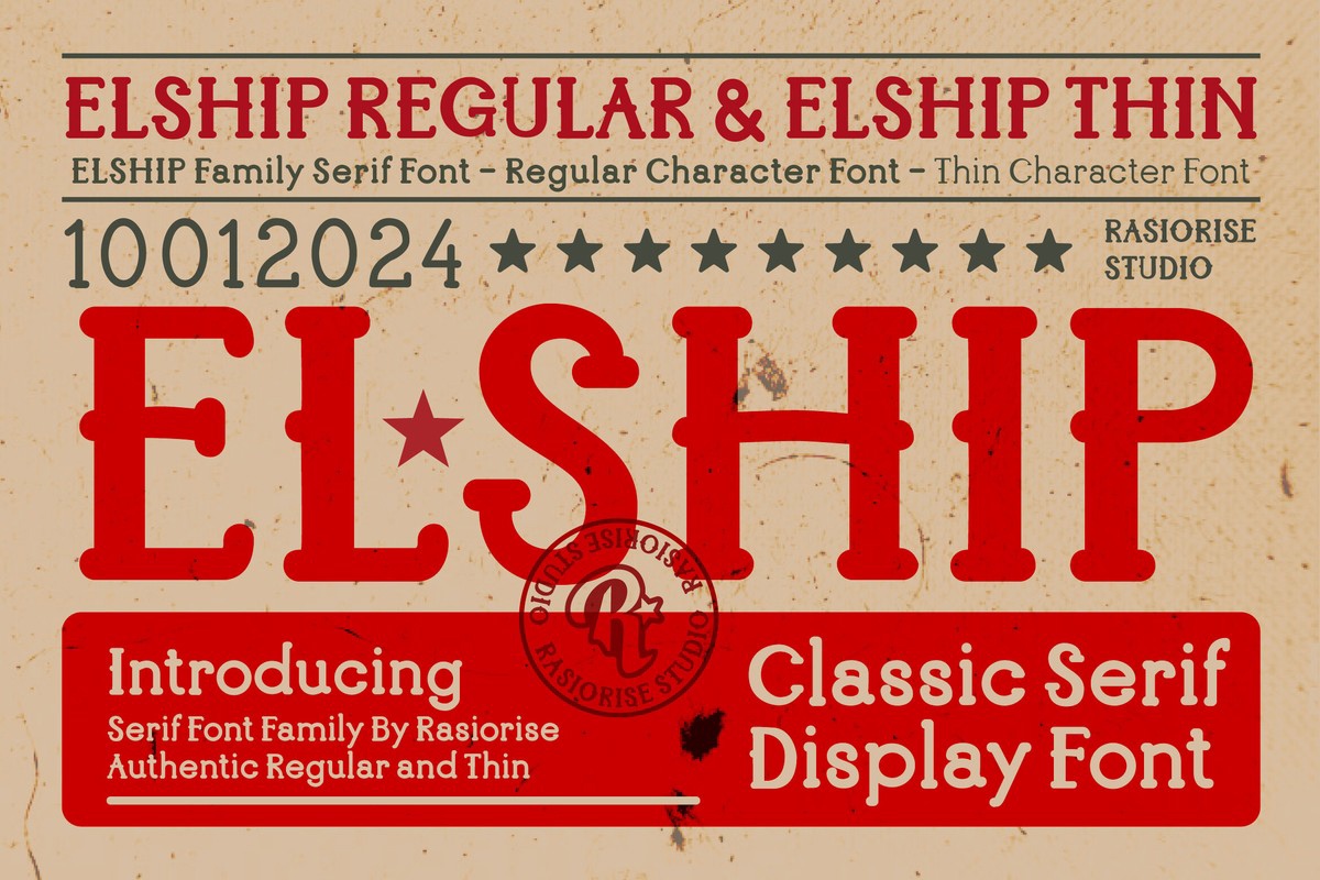 Beispiel einer Elship Regular-Schriftart