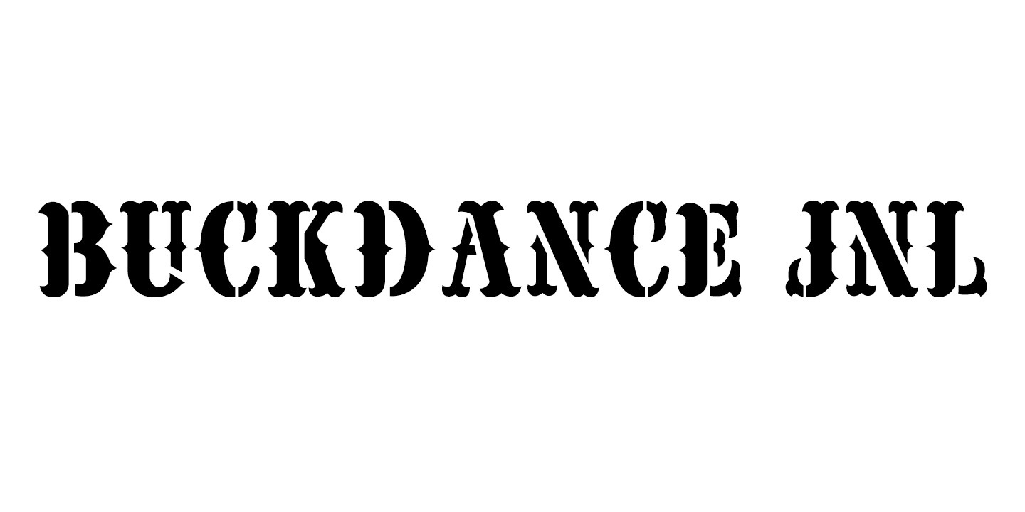 Beispiel einer Buckdance JNL Regular-Schriftart