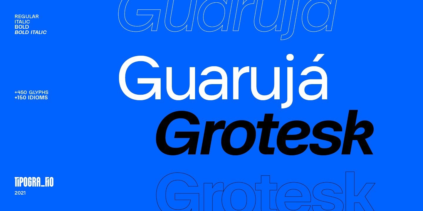 Beispiel einer Guaruja Grotesk-Schriftart