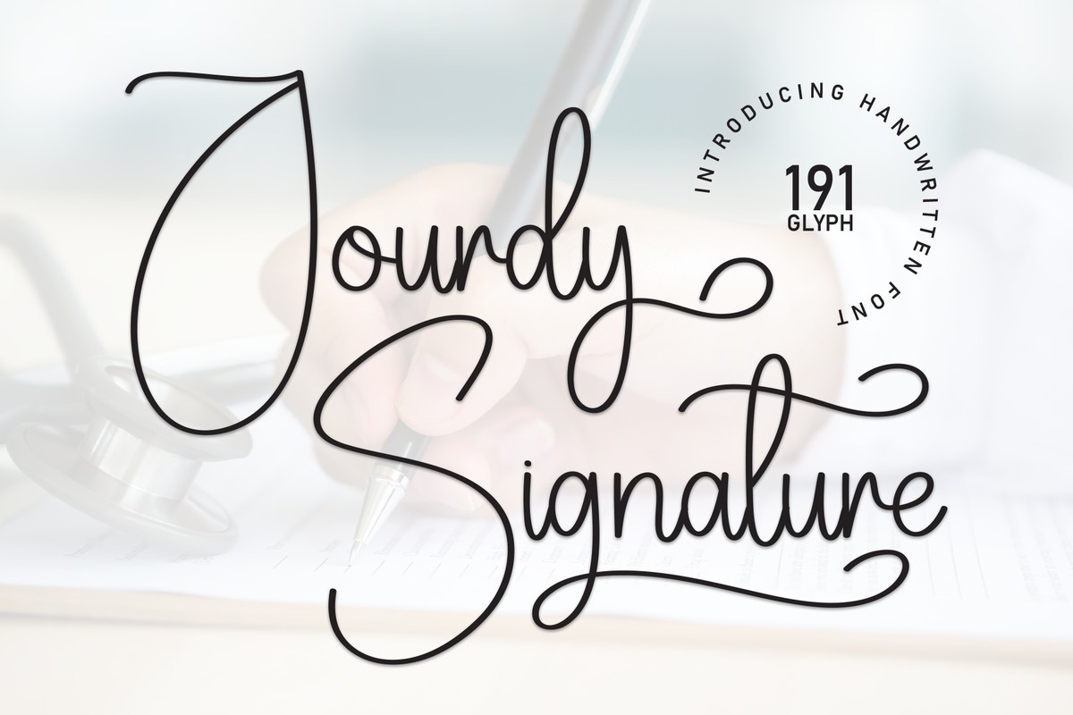 Beispiel einer Jourdy Signature-Schriftart