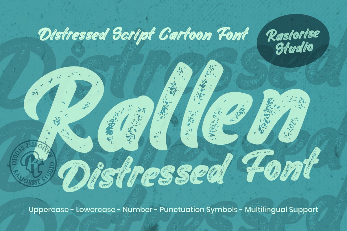 Beispiel einer Rallen Distressed Regular-Schriftart