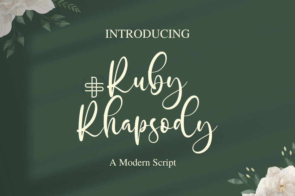 Beispiel einer Ruby Rhapsody Regular-Schriftart