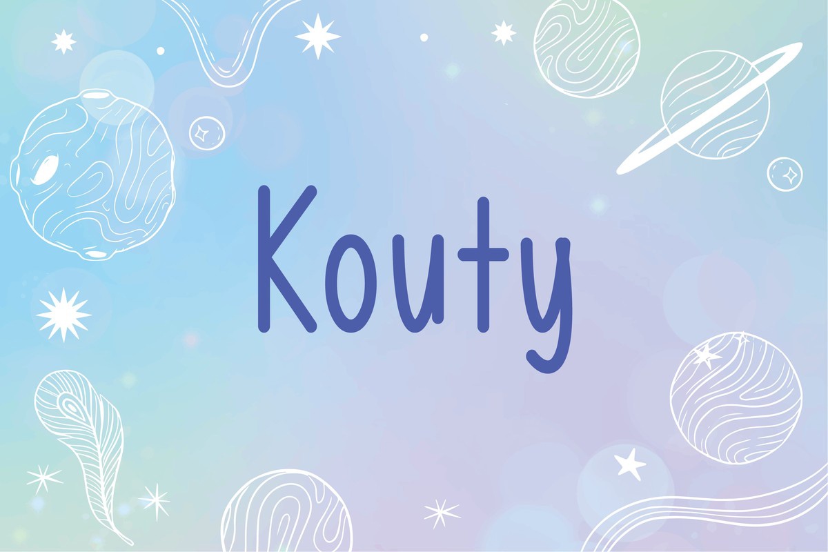 Beispiel einer Kouty-Schriftart