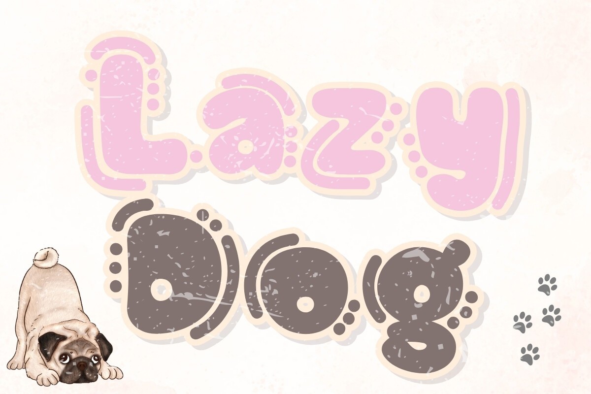 Beispiel einer Lazy Dog-Schriftart