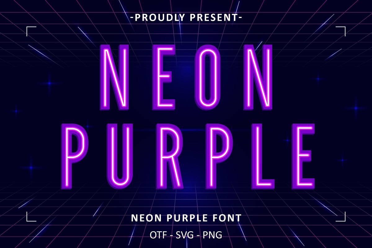 Beispiel einer Neon Purple-Schriftart