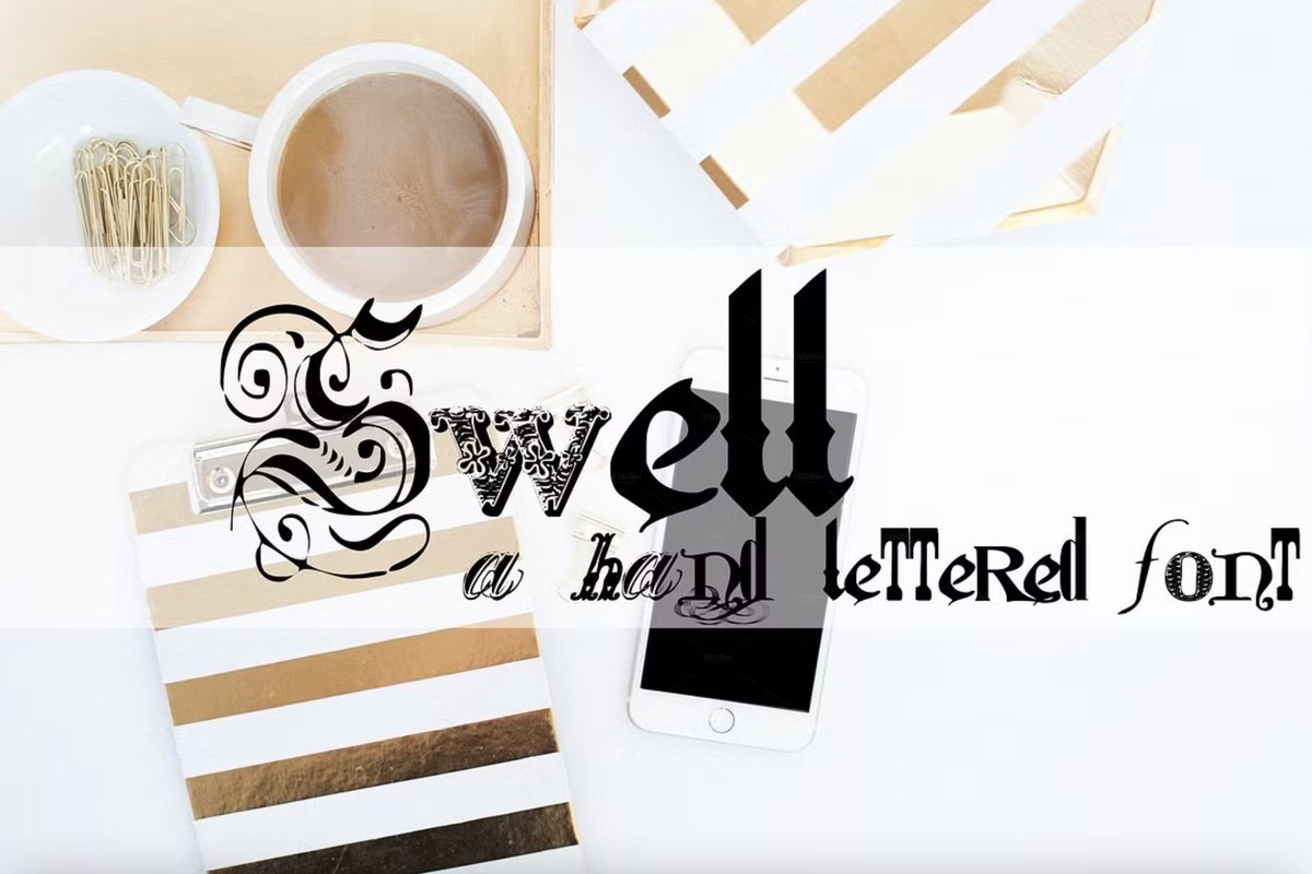 Beispiel einer RF Swell-Schriftart