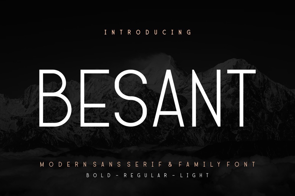 Beispiel einer Besant Bold-Schriftart