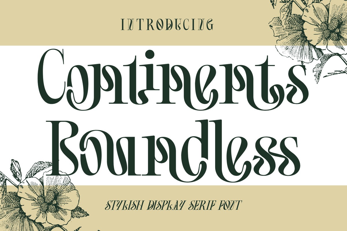 Beispiel einer Continents Boundless Light Italic-Schriftart