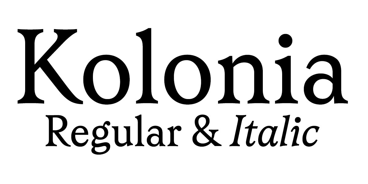 Beispiel einer Kolonia Italic-Schriftart