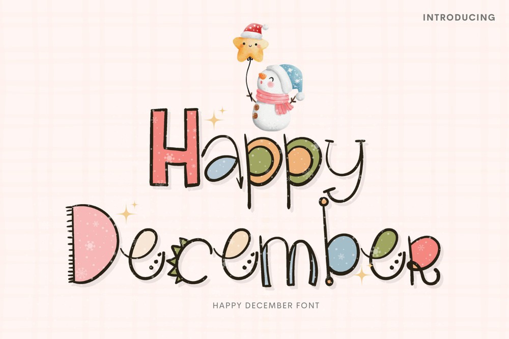 Beispiel einer Happy December-Schriftart